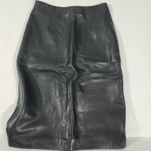 Womens Wilsons Leather Skirt Size 8 Black mid knee length